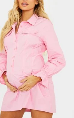 Maternité Robe De Grossesse Chemise Style Utilitaire Rose -Logic || Diamond || Zero Soldes Boutique aa16e7d401d1a53a6c4a37365fe38f8c7801cae3 cmr0608 4