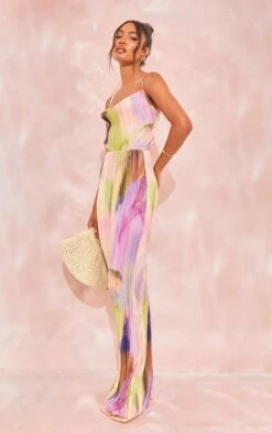 Tall Robe Longue Plissée Violette à Imprimé Aquarelle Et Bretelles -Logic || Diamond || Zero Soldes Boutique aafb6876baf594f08514c72d13659f30376cca23 cne8163 3
