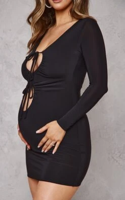 Maternité Mini Robe De Grossesse Moulante Noire Découpée -Logic || Diamond || Zero Soldes Boutique b82675cc4b86264efddfbdeb544dfb7ddcbaa21f cmw4591 4