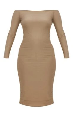 Maternité Robe De Grossesse Mi-longue Douce Taupe à épaules Dénudées -Logic || Diamond || Zero Soldes Boutique b879a7448883c26daf45bfb620f9b5d31d6dfa2a cnd7228 5