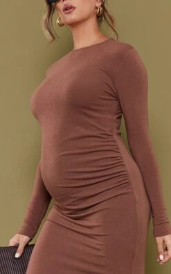Maternité Robe Mi-longue De Grossesse Chocolat Froncée à Manches Longues -Logic || Diamond || Zero Soldes Boutique b9d9df5ae8173d0fc7198e6251b5eaab02f8cffc cnc4890 4