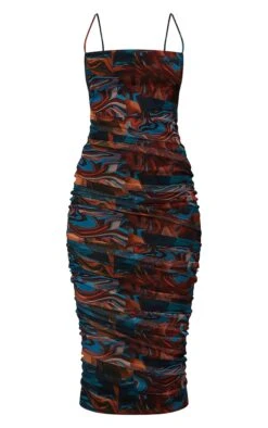 Tall Robe Mi-longue Froncée En Mesh Imprimé Marbre Marron -Logic || Diamond || Zero Soldes Boutique bb60242139bddc533dbbdf076d24e0af251f855e cmt9998 6