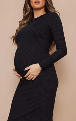 Logic Maternité Robe De Grossesse Mi-longue Côtelée Noir Foncé à Manches Longues -Logic || Diamond || Zero Soldes Boutique c6bb285fdc69977486592bb9690c162254f1c426 cnd0089 4