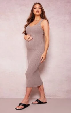 Maternité Robe De Grossesse Mi-longue En Maille Tricot Taupe à Col En V 9 Maternité Robe De Grossesse Mi-longue En Maille Tricot Taupe à Col En V -Logic || Diamond || Zero Soldes Boutique c84daaef96691038c9985ab1a950ce9da34637af cne7338 3