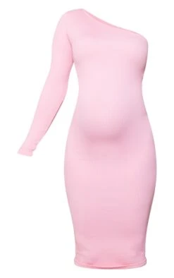 Maternité Robe De Grossesse Mi-longue Asymétrique Côtelée Rose Tendre à Détail Contours -Logic || Diamond || Zero Soldes Boutique cd726a582bc25e0bea198bd551592088c443a6b3 cnd7245 5