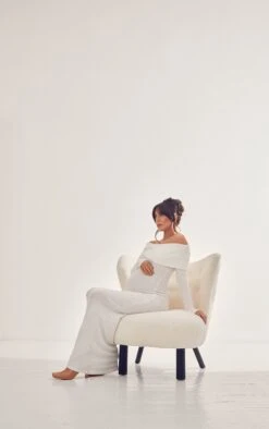 Maternité Robe Longue De Grossesse Crème Côtelée Brossée à épaules Dénudées -Logic || Diamond || Zero Soldes Boutique d5386853ebbce89a4236e0c714e38881c75ff7bf cnd3067 3