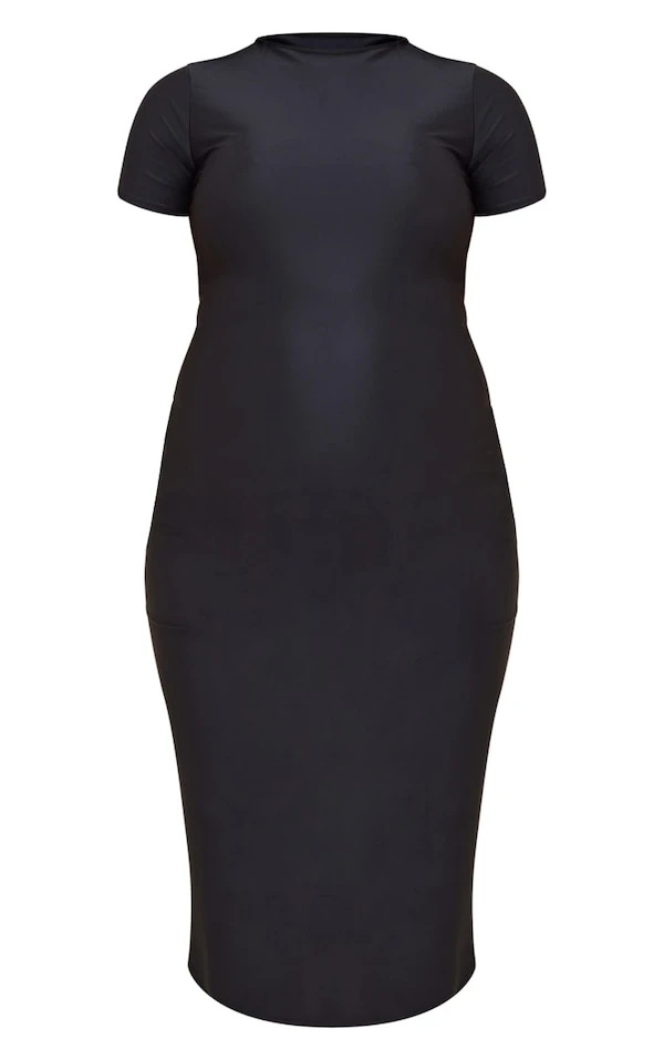 Maternité Robe De Grossesse Longue Noire Sculpt Mat à Manches Courtes 7 Maternité Robe De Grossesse Longue Noire Sculpt Mat à Manches Courtes – Image 5
