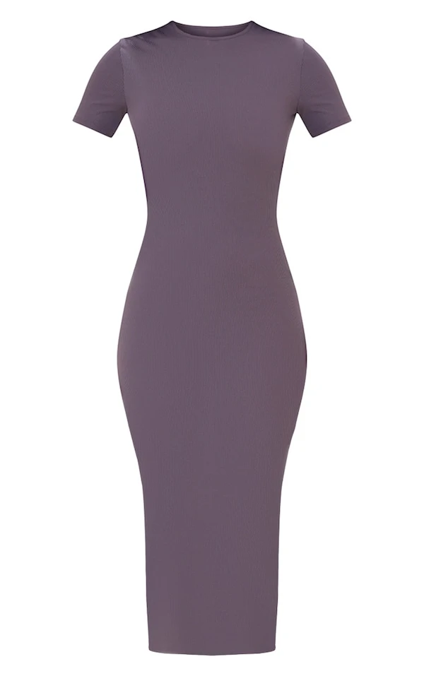 Tall Robe Mi-longue Côtelée Gris Anthracite à Col Rond 7 Tall Robe Mi-longue Côtelée Gris Anthracite à Col Rond – Image 5