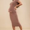 Maternité Robe De Grossesse Mi-longue En Jersey Chocolat à Manches Courtes -Logic || Diamond || Zero Soldes Boutique d83cb52d3198c312f8d25b5d982ead1b8cea1df7 cnd0105 1