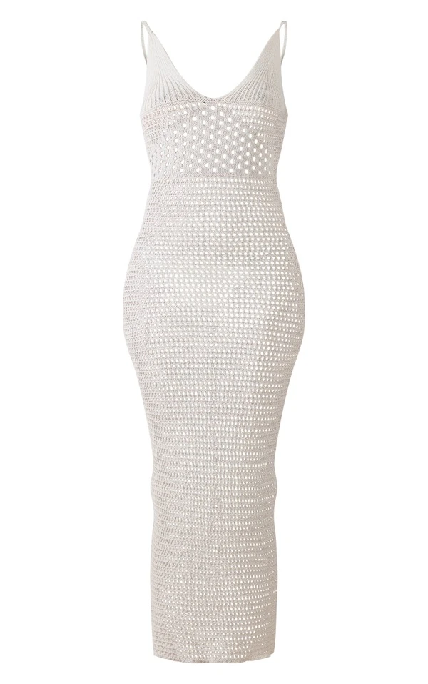 Tall Robe Longue En Maille Tricot Beige à Bretelles 7 Tall Robe Longue En Maille Tricot Beige à Bretelles – Image 5