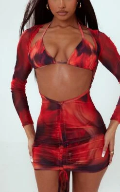 Robe En Mesh Froncé à Imprimé Flamme -Logic || Diamond || Zero Soldes Boutique dac3bd4a61828095082632b85f79f75260946d4d cnc8166 4