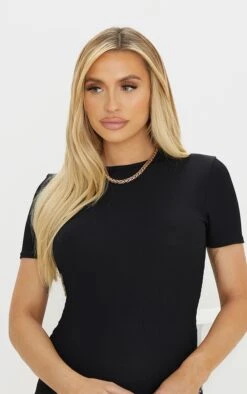 Maternité Robe De Grossesse Mi-longue Noire Côtelée à Col Ras-du-cou -Logic || Diamond || Zero Soldes Boutique db89a7b0434462782614f45f28d5978671105ee3 cms0989 5