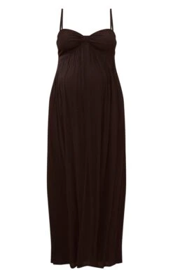 Maternité Robe De Grossesse Longue Noire En étamine à Bretelles Et Détail Bonnets -Logic || Diamond || Zero Soldes Boutique e4b22c7a816d6479a6cf746afc3cd3b400b0695a cne2282 5