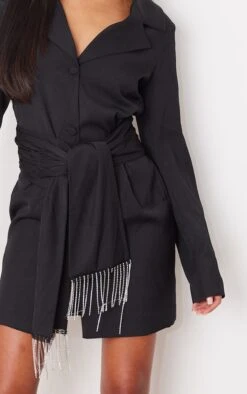 Tall Robe Blazer Noire Nouée à La Taille -Logic || Diamond || Zero Soldes Boutique e7827c893e3647e93d7b5cb06c3c38c146ee6bf4 cnb6663 4