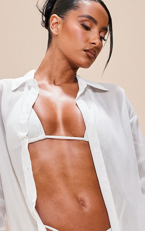 Robe Chemise De Plage Oversize Blanche 6 Robe Chemise De Plage Oversize Blanche – Image 4