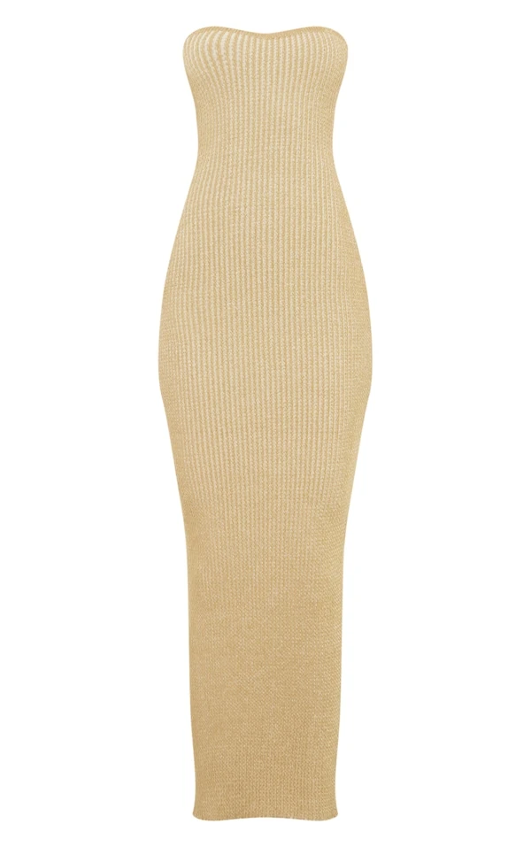 Tall Robe Bustier Mi-longue Sauge Chiné En Maille Tricot 7 Tall Robe Bustier Mi-longue Sauge Chiné En Maille Tricot – Image 5