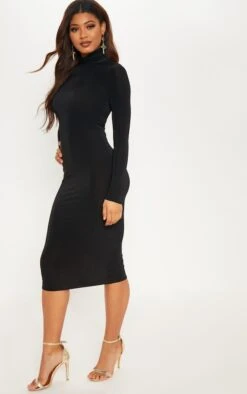 Tall - Robe Mi-longue Moulante Noire à Col Montant -Logic || Diamond || Zero Soldes Boutique ee30a9cb2fbc2b7c233ea7c944a928cd72700990 cma1073 4