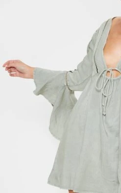 Diamond Robe De Plage Kaki Pâle à Lien Et Manches Volantées -Logic || Diamond || Zero Soldes Boutique f2023ec9096f6b0173ca1332248fb5f66c802045 CMB6566 5