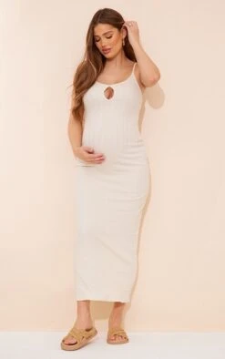 Maternité Robe De Grossesse Mi-longue Texturée Crème à Découpe Et Bretelles -Logic || Diamond || Zero Soldes Boutique f5e71360862961171082650dacd0fb3461f0455c cne2318 3