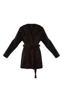PRETTYLITTLETHING Robe De Chambre Noire Duveteuse à Capuche -Logic || Diamond || Zero Soldes Boutique f63d2579604fa1873e2c983e5dbc477782f1a21a cmc5053 5