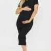 Maternité Robe De Grossesse Mi-longue Noire Côtelée à Col Ras-du-cou -Logic || Diamond || Zero Soldes Boutique fb9806bdcb5d03815061d554cb60bf68dbf4b5cb cms0989 1