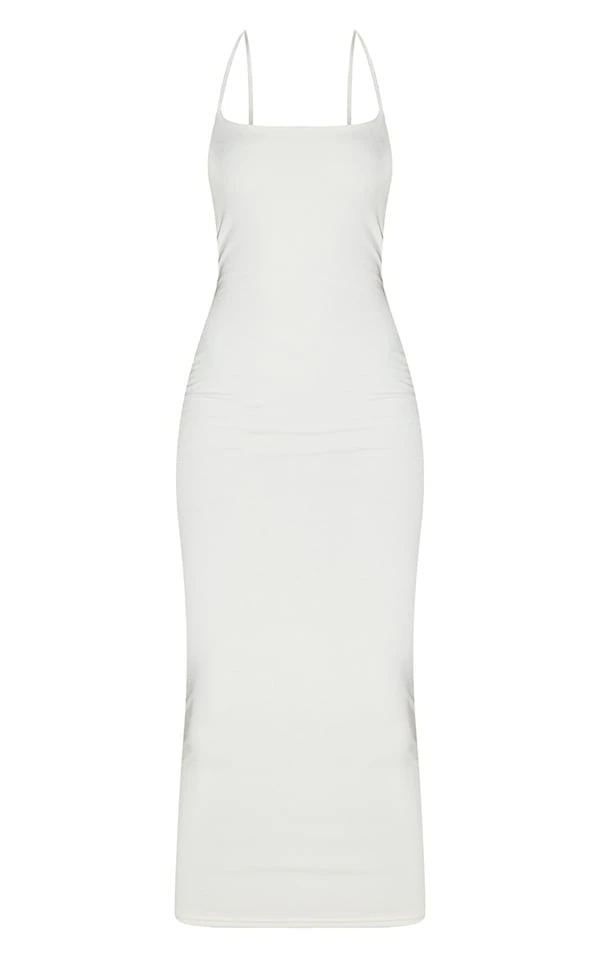 Tall Robe Longue En Jersey Crème à Bretelles Et Détail Contours 7 Tall Robe Longue En Jersey Crème à Bretelles Et Détail Contours – Image 5