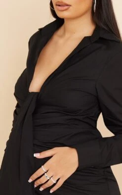 Maternité Mini Robe De Grossesse Noire à Devant Drapé -Logic || Diamond || Zero Soldes Boutique fd566bbfa4c44b9981cb6300be0ff68d859a81a7 cmv3659 5